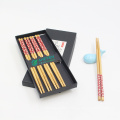 5 Pairs Set Custom Cartoon Printed Reusable Bamboo Sushi Chopsticks